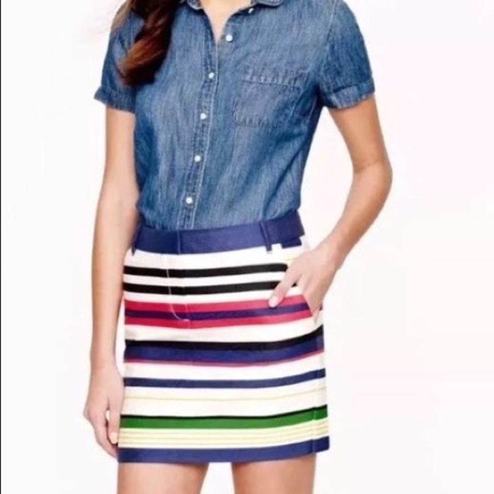 J Crew Striped Skirt